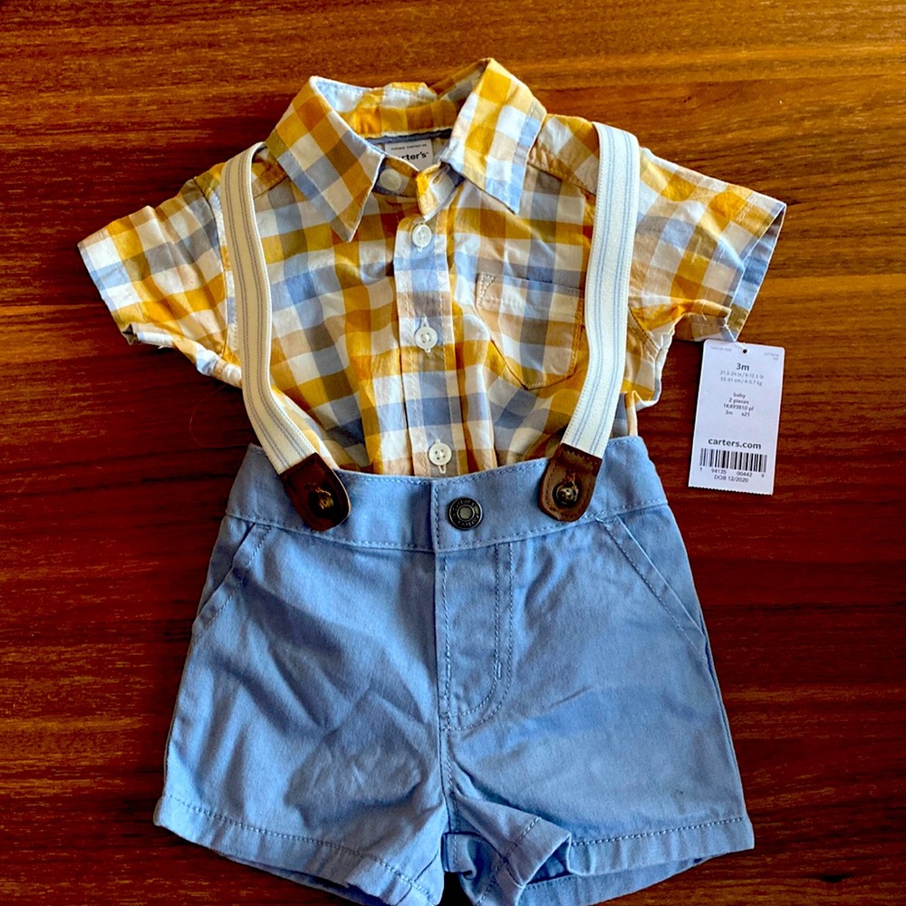 Carters 3-month baby multi-piece outfit with shorts. New with tags.
